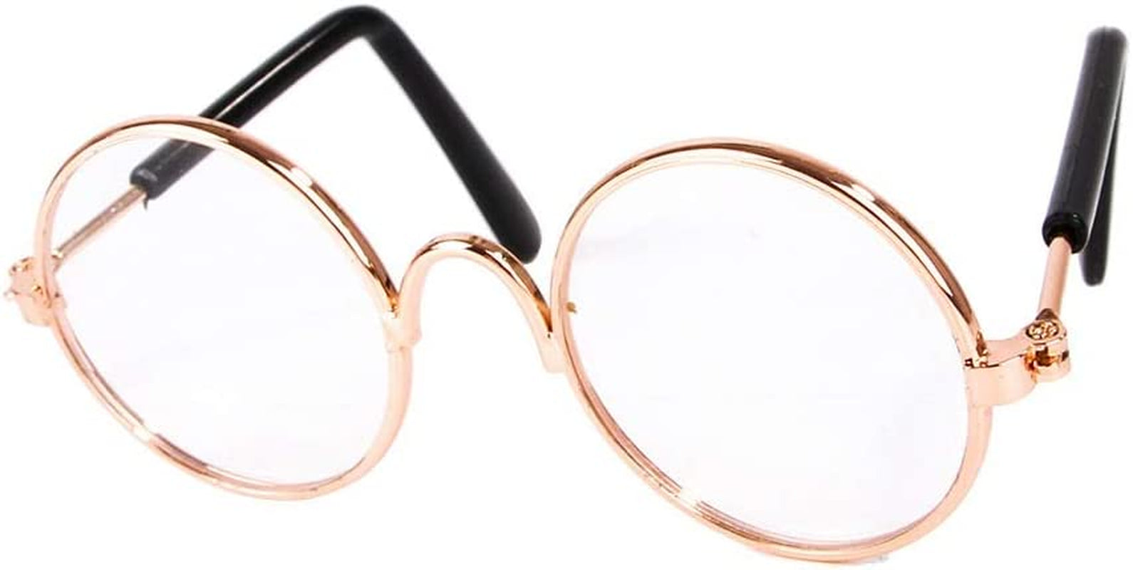 Funny Cute Dog Cat Retro Fashion Sunglasses Mosaic Glasses Transparent Eye-Wear Protection Puppy Cat Teacher Bachelor Cosplay Glasses Pet Photos Props for Small Dog Cat, Golden