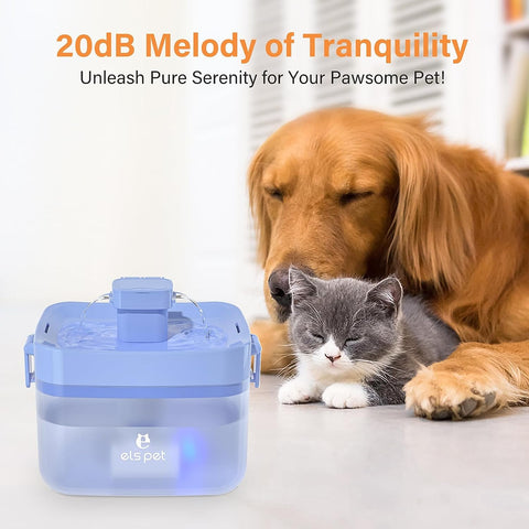 Cat Water Fountain:  Automatic Cat Fountain, USB 20Db Ultra-Quiet Pet Water Fountain, Translucent Mini Water Tank, 1.5L/50.7Oz Cat Water Bowl for Small to Medium Size Cat Dog