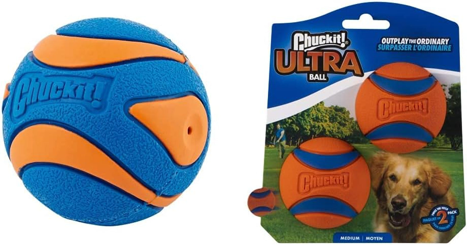 Ultra Ball Dog Toy, Medium (2.5 Inch Diameter) Pack of 2, for Breeds 20-60 Lbs