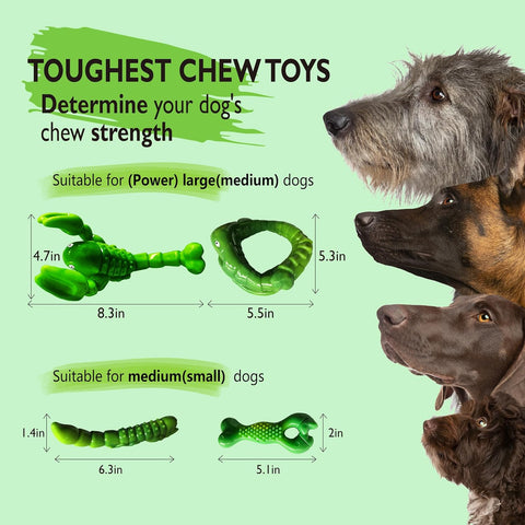 Chew Toy/Aggressive Chewers/Dog Chew Toys for Aggressive Chewers/Tough Dog Toy/Indestructible Dog Chew Toys/Durable Dog Bone for Medium/Large Dogs/Powerful Chewers/Bullymake Toys (Green)