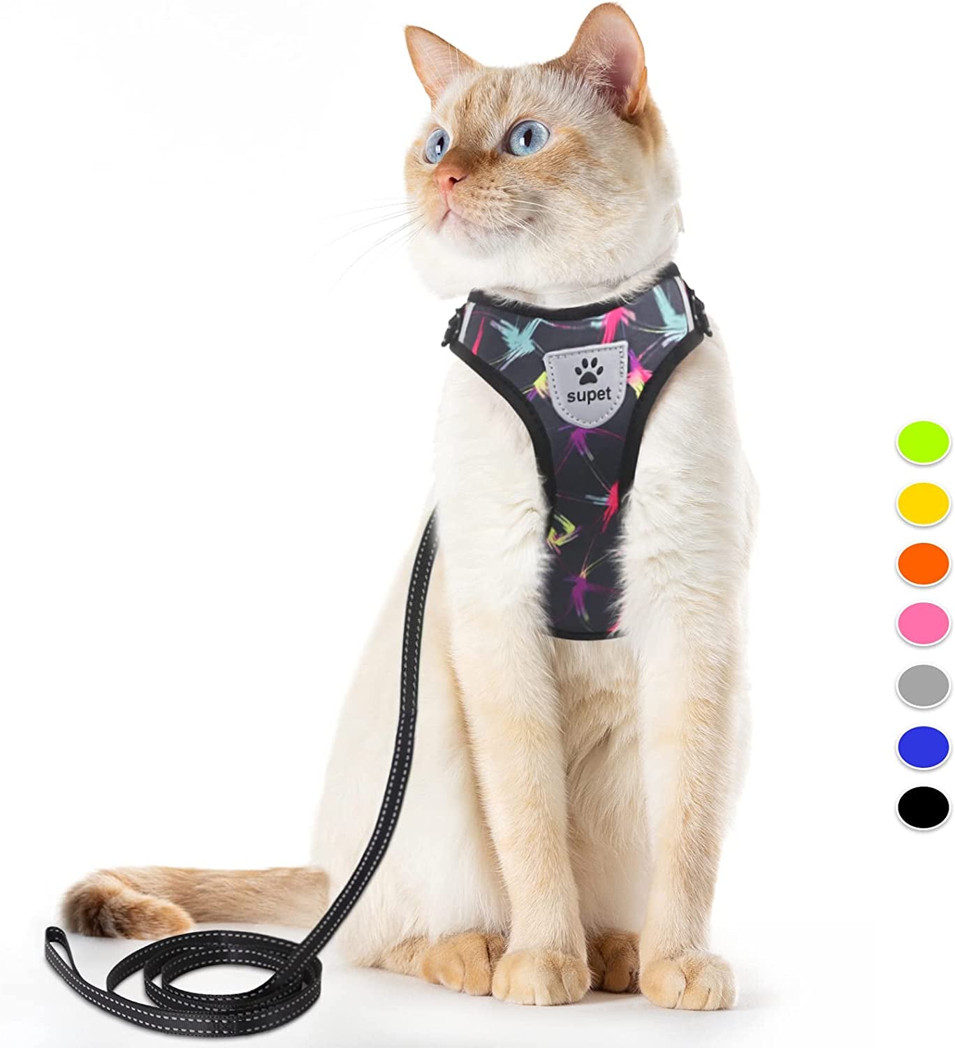 Cat Harness and Leash Escape Proof for Walking, Adjustable Cat Vest Harness and Leash Set for Large and Small Cats Kittens