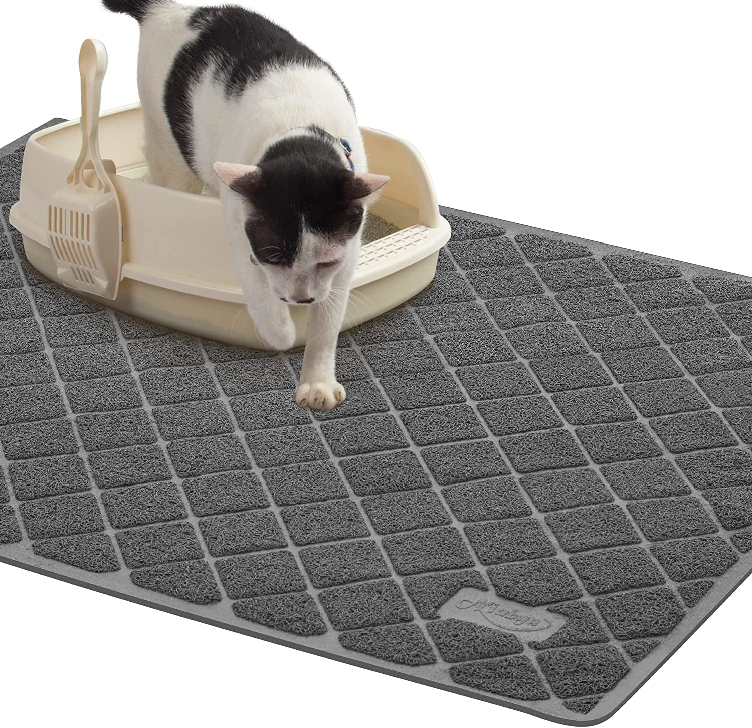 Premium Cat Litter Mat, 47" Long X 35" Wide, Extra Large Size, Waterproof and Non-Slip Design, Gentle on Paws, Easy to Clean