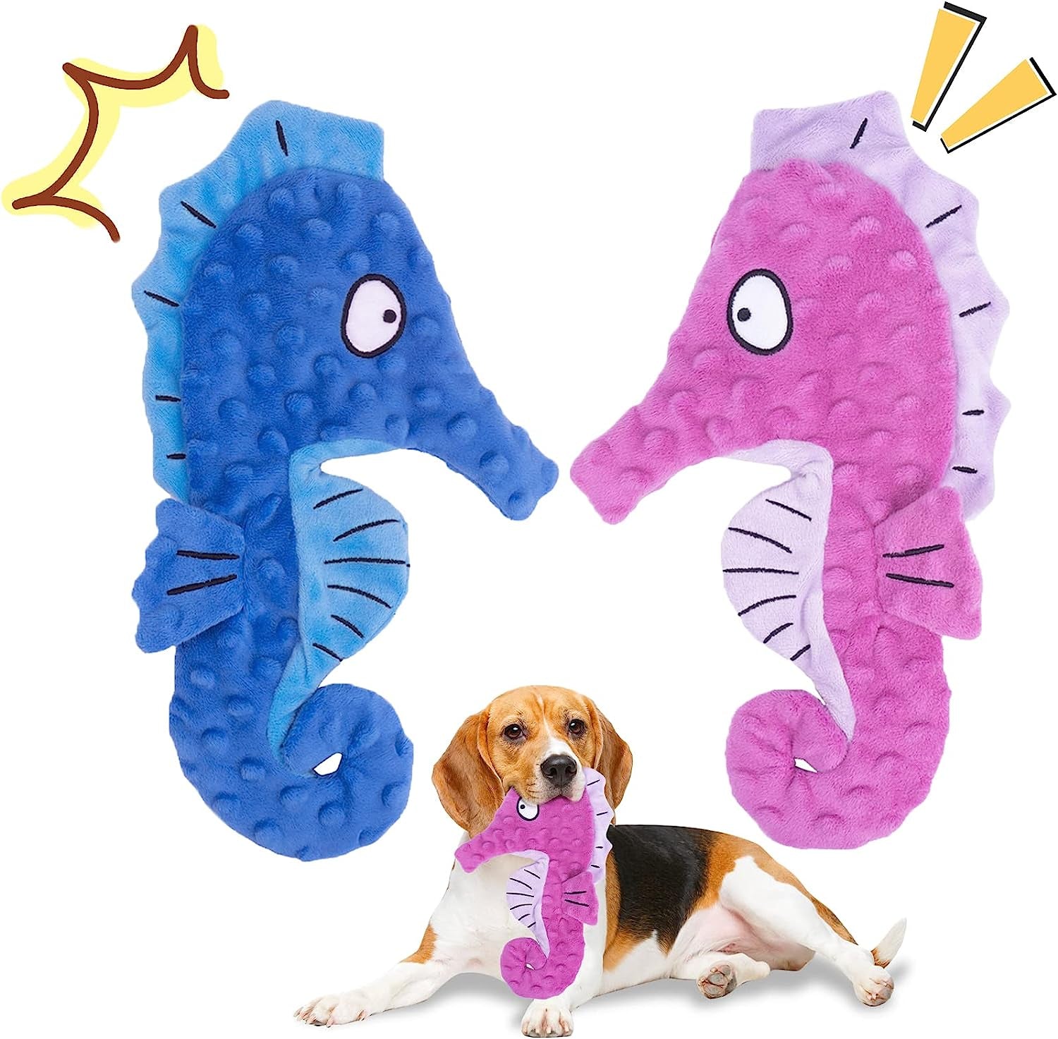 Squeaky Dog Toys, Octopus No Stuffing Crinkle Plush Pet Training and Entertaining, Durable Interactive Chew Toys for Puppy Teething, Small, Medium, and Large Dogs, 2 Pack