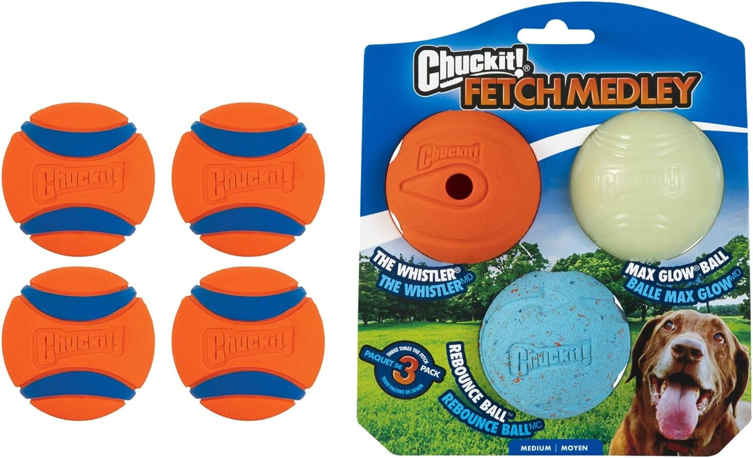 Ultra Ball Dog Toy, Medium (2.5 Inch Diameter) Pack of 2, for Breeds 20-60 Lbs