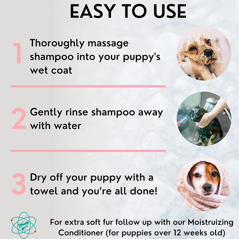 16 Fl Oz Tearless Puppy Shampoo and Conditioner - anti Itch Dog Shampoo Sensitive Skin - Coconut Oil Oatmeal Pet Shampoo for Puppies