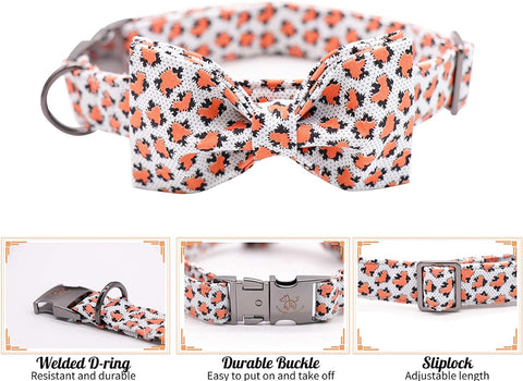 Dog Collar with Bow, Comfotable Dog Bowtie, Bowtie Dog Collar Adjustable Dog Collars for Small Medium Large Dogs and Cats