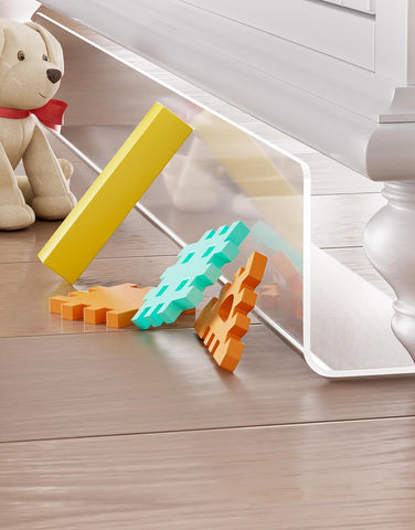 Clear Toy Blockers for under Furniture,Stop Toys Pet Small Items from Going under Couch Sofa Bed and Other Furniture(H3.5 4Pack)