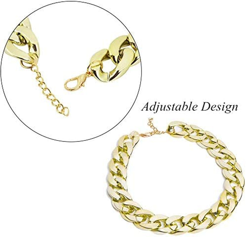 , 2Pcs Fashion Cool Pet Sunglasses Adjustable Pet Gold Chain Set for Cats and Small Dogs