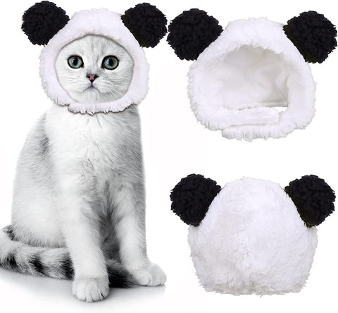 Cute Cat Costume Warm Bear Hat for Cat Adjustable Soft Small Pet Headwear Bear Hat for Cat Puppy Dog (Brown)