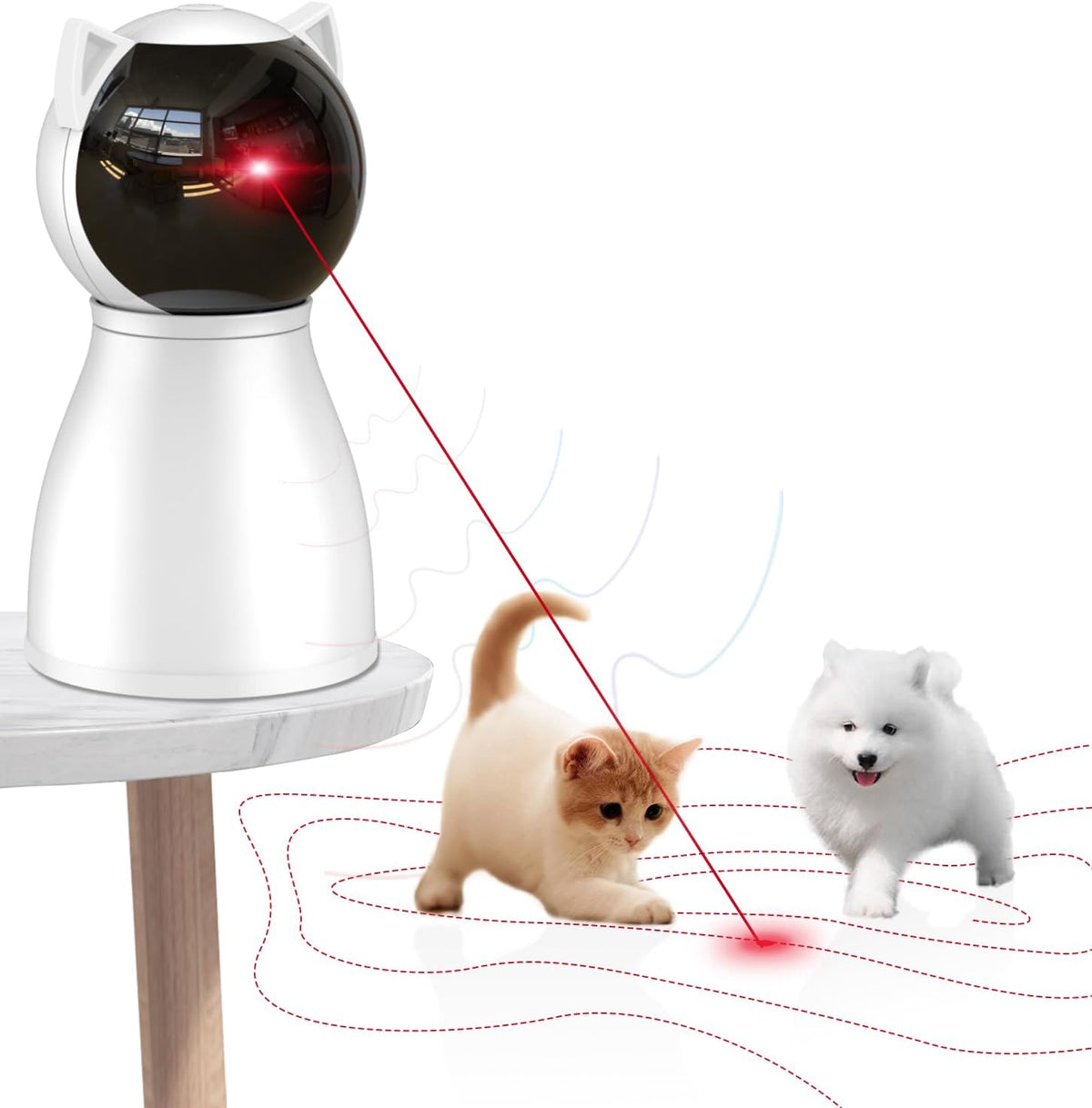 Cat Toys [2023 Newly Upgraded] Real Random Trajectory Rechargeable Motion Activated Cat Laser Toy Automatic,Interactive Cat Toys for Indoor Cats/Kitten/Dogs