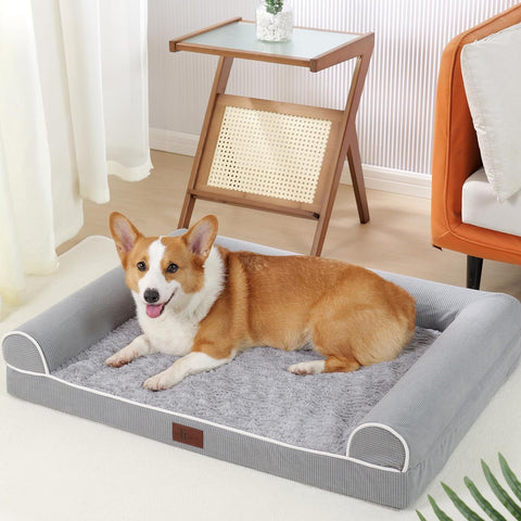 Orthopedic Dog Beds for Large Dogs,Waterproof Lined Egg Crate Foam Pet Bed Mat with Removable and Washable Cover and Non Slip Bottom,Dog Sofa Bed