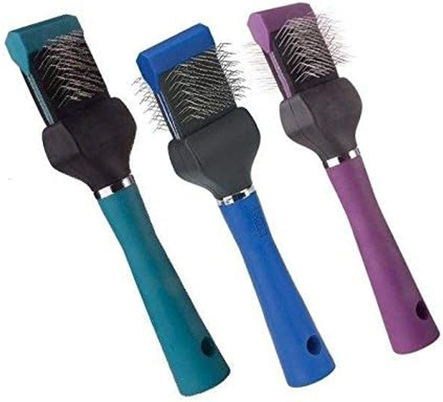 Flex Slicker Brushes Dog Grooming Brush Soft Firm Single Double Sided Tools (Single - Blue)