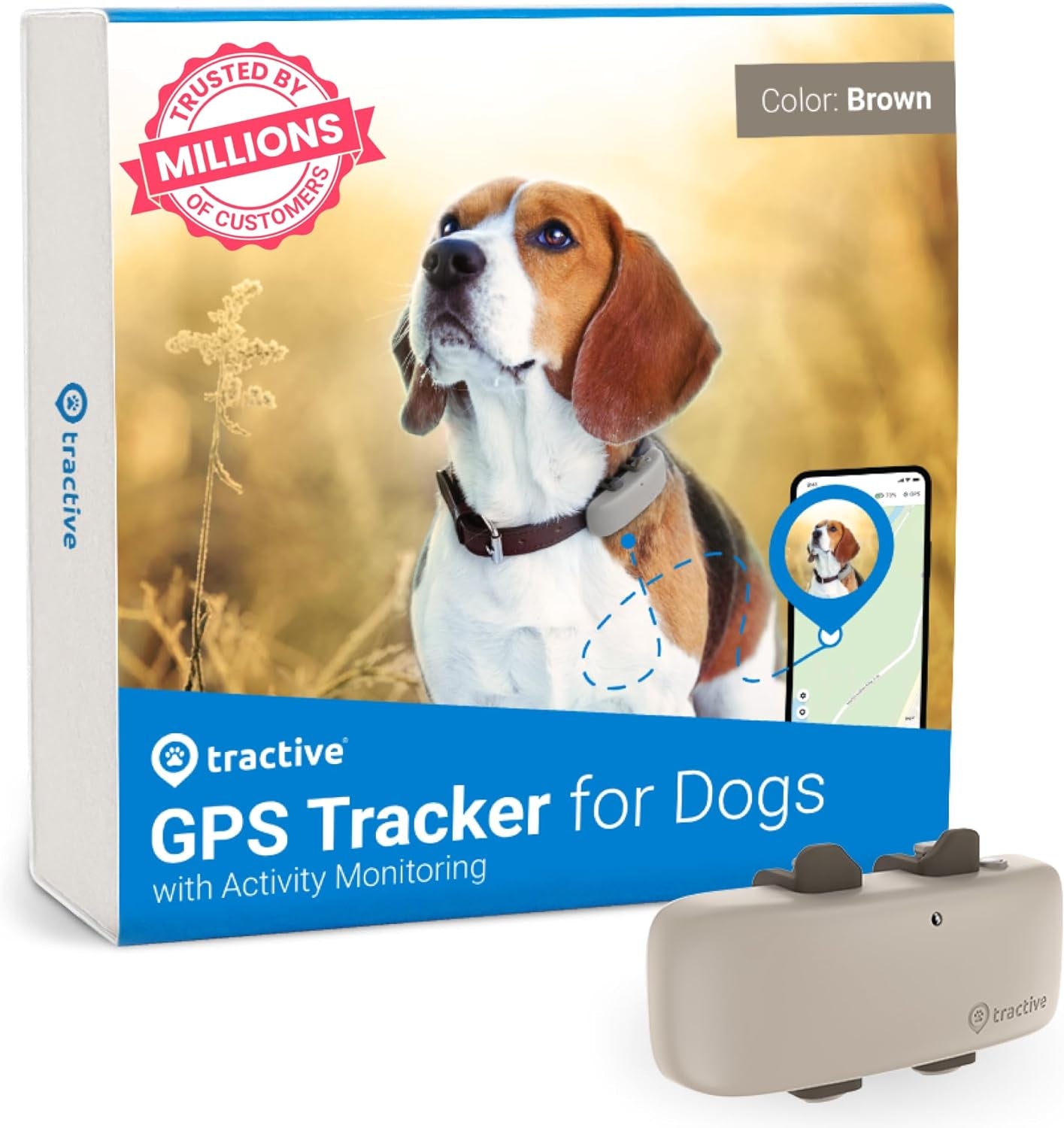 GPS Tracker & Health Monitoring for Dogs - Market Leading Pet GPS Location Tracker, Wellness & Escape Alerts, Waterproof, Works with Any Collar (White)