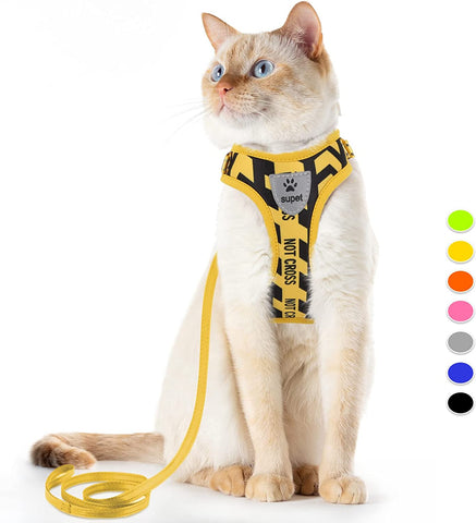 Cat Harness and Leash Escape Proof for Walking, Adjustable Cat Vest Harness and Leash Set for Large and Small Cats Kittens