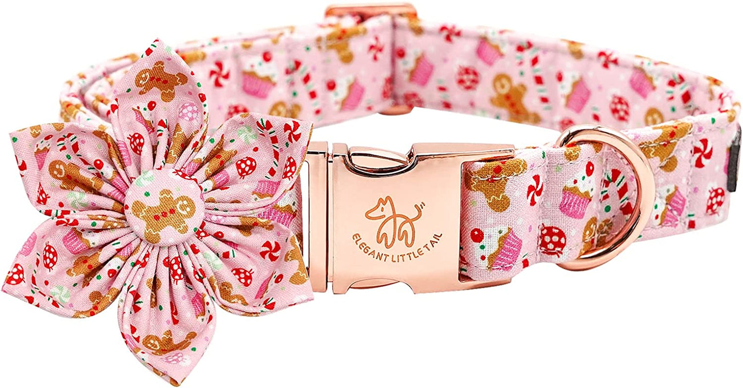 Christmas Dog Collar, Female or Male Dog Collar Flower, Pet Collar Adjustable Dog Collars with Flower for Small Medium Large Dogs