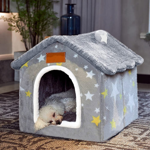 Dog House Indoor, Foldable Dog House Kennel Bed Mat with Cushion for Small Medium Large Dogs Cats, Winter Warm Cat Nest Puppy Cave Sofa Pet Products (Large)