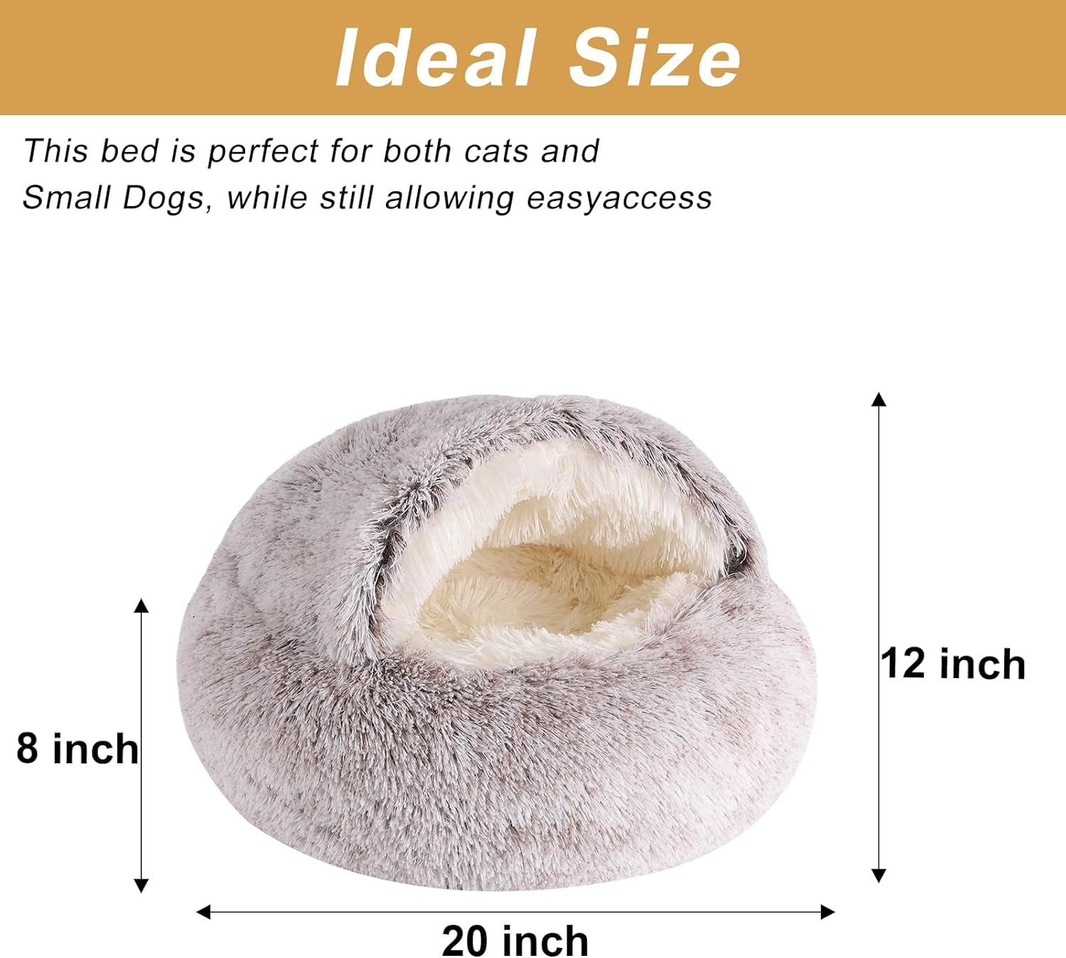 Dog Beds for Small Dogs, Cat Bed Cave, Removable Washable Cute Cat Bed, Cozy Nook Pet Bed for Dogs or Cats, Anti-Slip Puppy Bed for Small Medium Pets