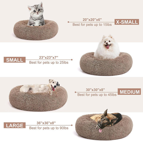 Orthopedic Dog Bed Comfortable Donut Cuddler round Dog Bed Ultra Soft Washable Dog and Cat Cushion Bed (Style 6)