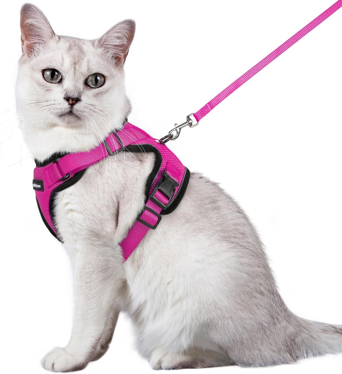 Cat Harness and Leash for Walking, Escape Proof Soft Adjustable Vest Harnesses for Cats, Easy Control Breathable Reflective Strips Jacket, Black, S