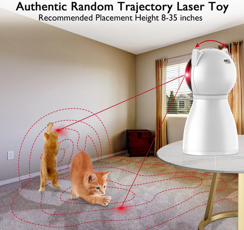 Cat Toys [2023 Newly Upgraded] Real Random Trajectory Rechargeable Motion Activated Cat Laser Toy Automatic,Interactive Cat Toys for Indoor Cats/Kitten/Dogs