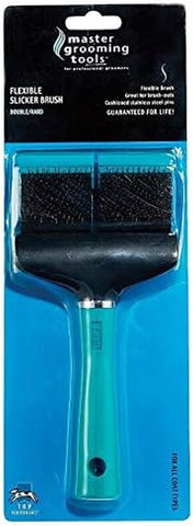 Flex Slicker Brushes Dog Grooming Brush Soft Firm Single Double Sided Tools (Single - Blue)