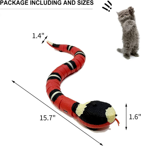 Snake Cat Toy for Cats 1PC, Smart Sensing Snake Rechargeable, Automatically Sense Obstacles and Escape, Realistic S-Shaped Moving Electro-Sensing Cat Snake Toy, Great Interactive Toys for Cats