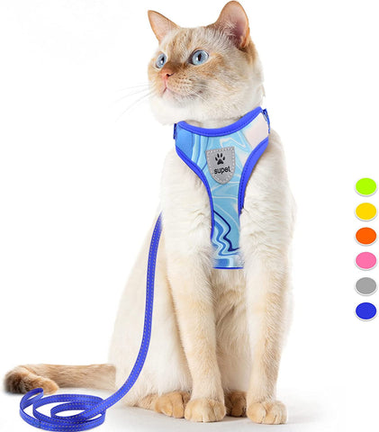 Cat Harness and Leash Escape Proof for Walking, Adjustable Cat Vest Harness and Leash Set for Large and Small Cats Kittens