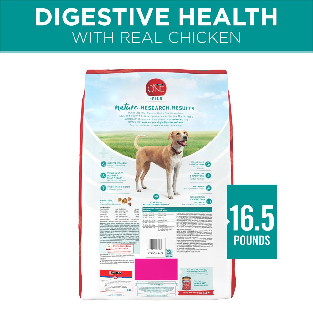 plus Dry Dog Food Digestive Health Formula, Real Protein Rich Natural Chicken & Rice, 16.5Lb Bag