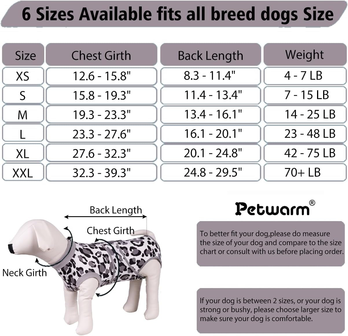 Prevents Licking - Dog Cone Alternative after Surgery - Covers Wounds, Dog Recovery Suit- Machine Washable - Fashionable and Protective - Lightweight and Breathable,Leopard Pattern,White,Xs