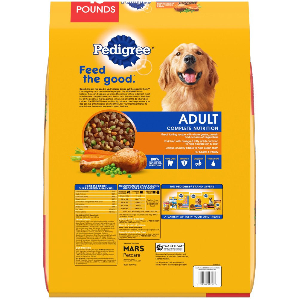 Complete Nutrition Roasted Chicken, Rice & Vegetable Dry Dog Food for Adult Dog, 18 Lb. Bag