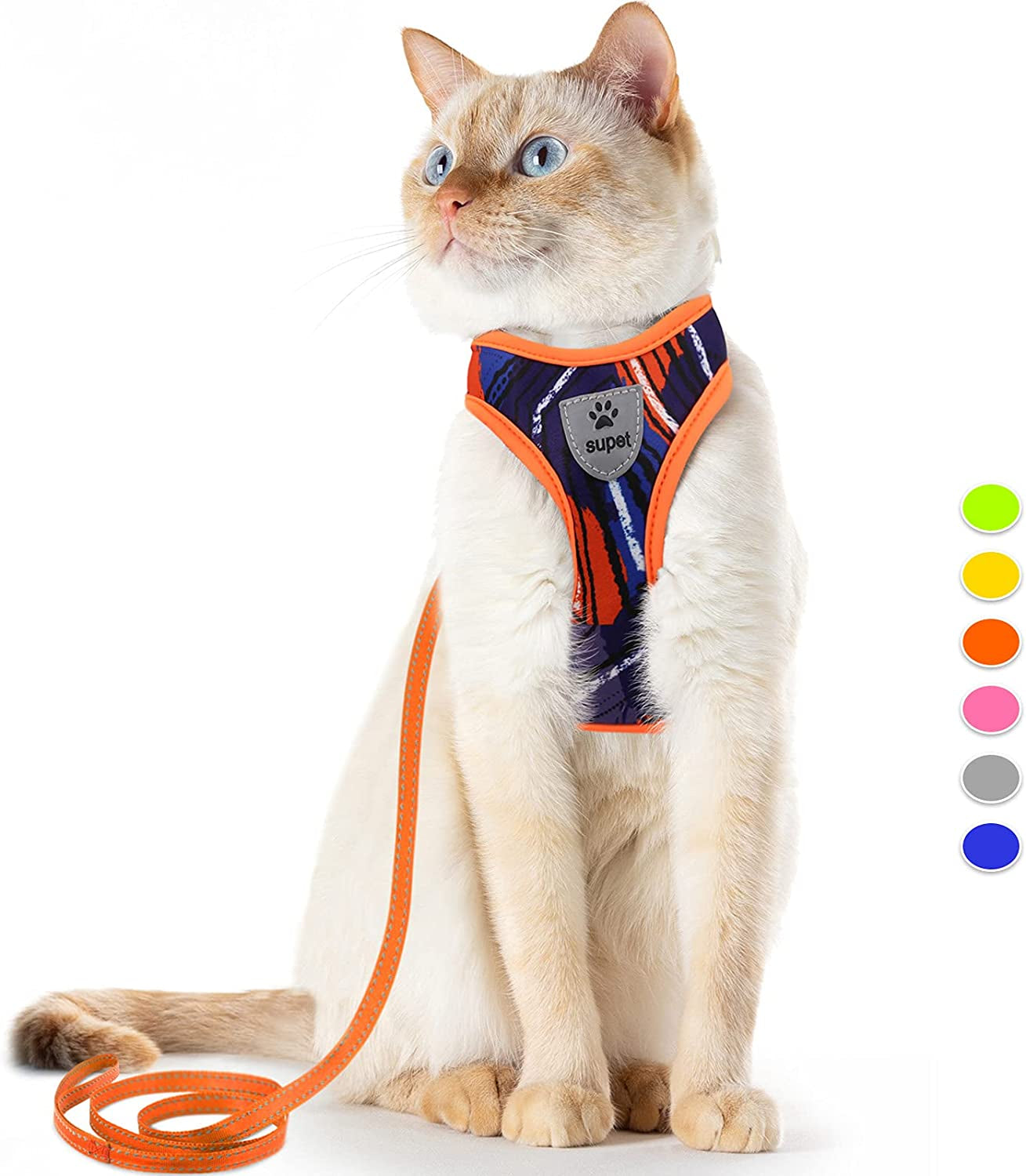 Cat Harness and Leash Escape Proof for Walking, Adjustable Cat Vest Harness and Leash Set for Large and Small Cats Kittens