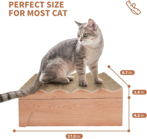 Cat Scratch Pad- 3 in 1 Corrugated Cardboard Cat Scratcher for Indoor Cats, Professional Cat Scratching Board for Adult Cats, Catify Cat Scratcher Pads with Catnip