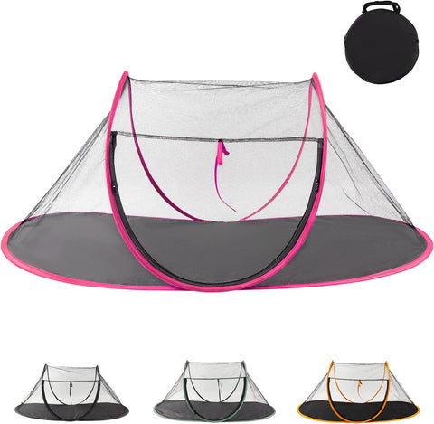 Outdoor Cat Enclosures, Portable Cat Tent for Bearded Dragon, Dogs and Small Animals, Cat Outdoor Tent with Foldable Bag(Orange)