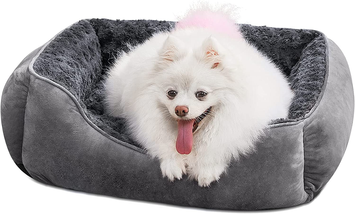 Rectangle Dog Bed for Large Medium Small Dogs Machine Washable Sleeping Sofa Non-Slip Bottom Breathable Soft Puppy Bed Durable Orthopedic Calming Pet Cuddler, Multiple Size, Beige