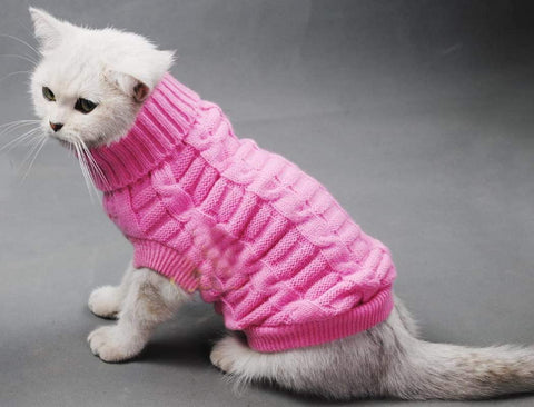 Pet Cat Sweater Kitten Clothes for Cats Small Dogs,Turtleneck Cat Clothes Pullover Soft Warm,Fit Kitty,Chihuahua,Teddy,Poodle,Pug (Blue, X-Small)