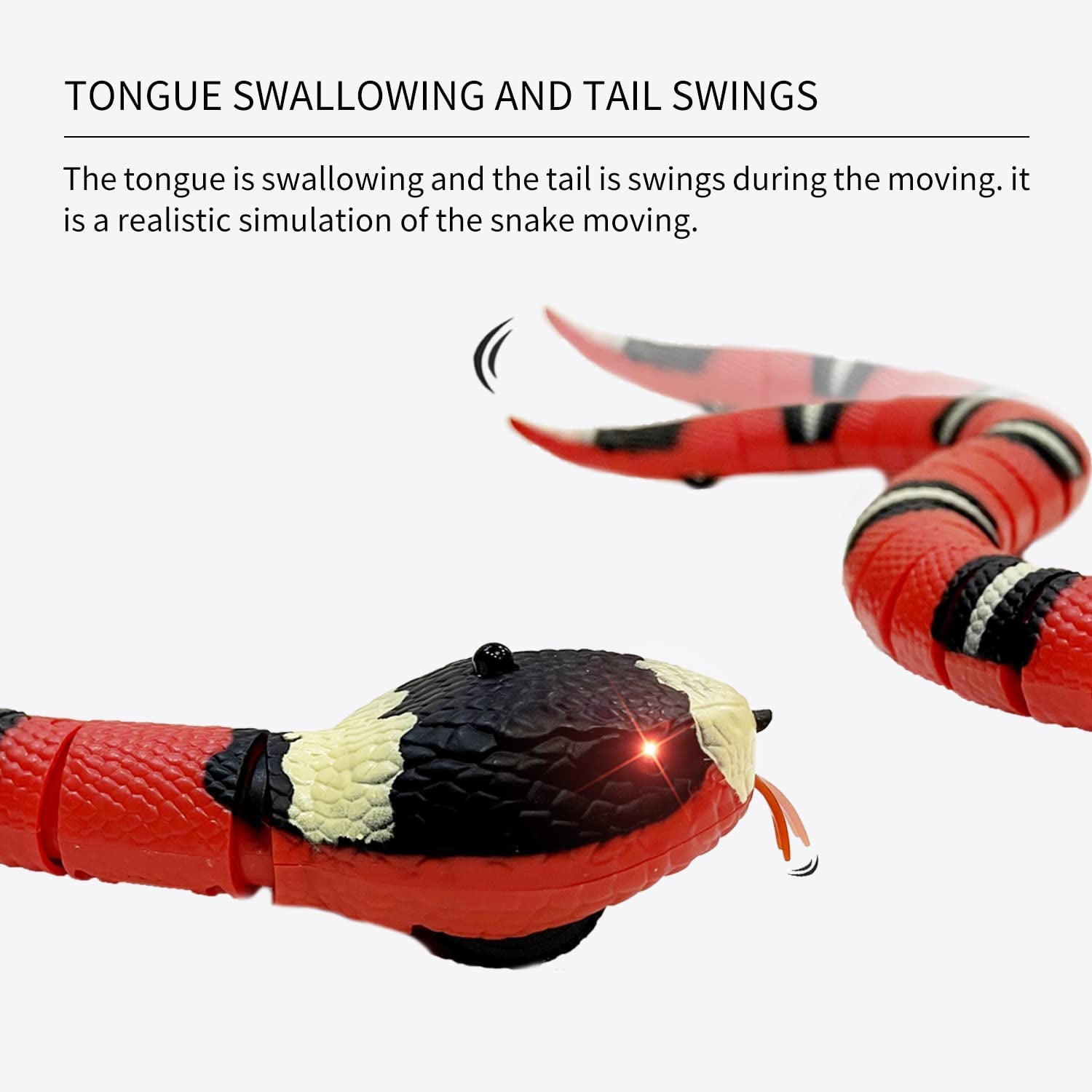 Snake Cat Toy for Cats 1PC, Smart Sensing Snake Rechargeable, Automatically Sense Obstacles and Escape, Realistic S-Shaped Moving Electro-Sensing Cat Snake Toy, Great Interactive Toys for Cats