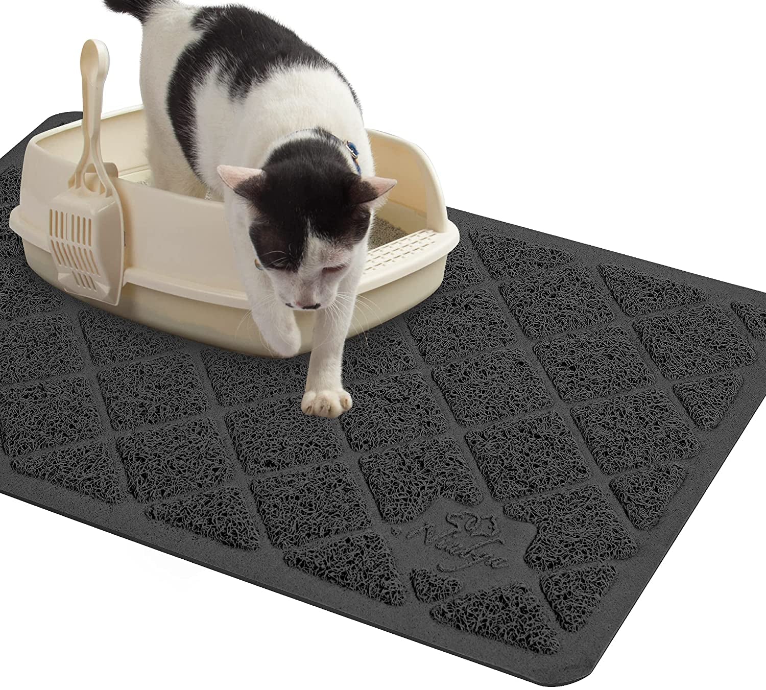 Premium Cat Litter Mat, 47" Long X 35" Wide, Extra Large Size, Waterproof and Non-Slip Design, Gentle on Paws, Easy to Clean