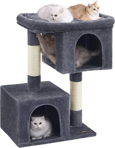 Woodywonders Cat Tree, 65-Inch Modern Cat Tower for Indoor Cats, Multi-Level Cat Condo with 5 Scratching Posts, Perch, Washable Removable Cushions, Cat Furniture, Rustic Brown UPCT166X01