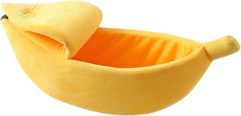 Warming Creative Banana Shape Pet Dog Cats Soft Winter Puppy Kitten Warm House Bed