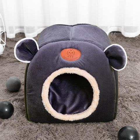 Pet Tent House, Winter Pet House, Comfy Kitten Bed, Semi Enclosed Shape Pet Bed with Moisture Resistane, Washable Kitten Bed Cave with Bite Resistancy, Cat House for Indoor Cats Rabbits Gifting Pets