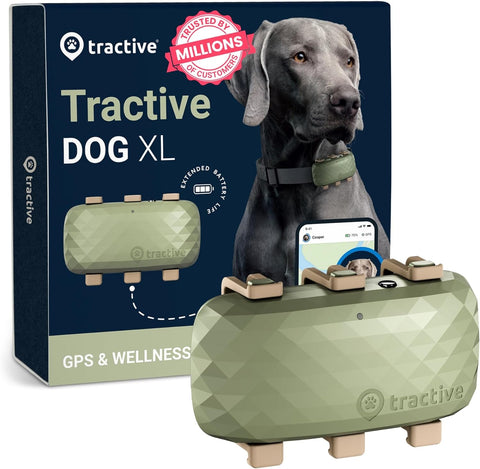 XL GPS Tracker & Health Monitoring for Dogs (50 Lbs+) - Market Leading Pet GPS Location Tracker | Wellness & Escape Alerts | Waterproof | Works with Any Collar (Green)