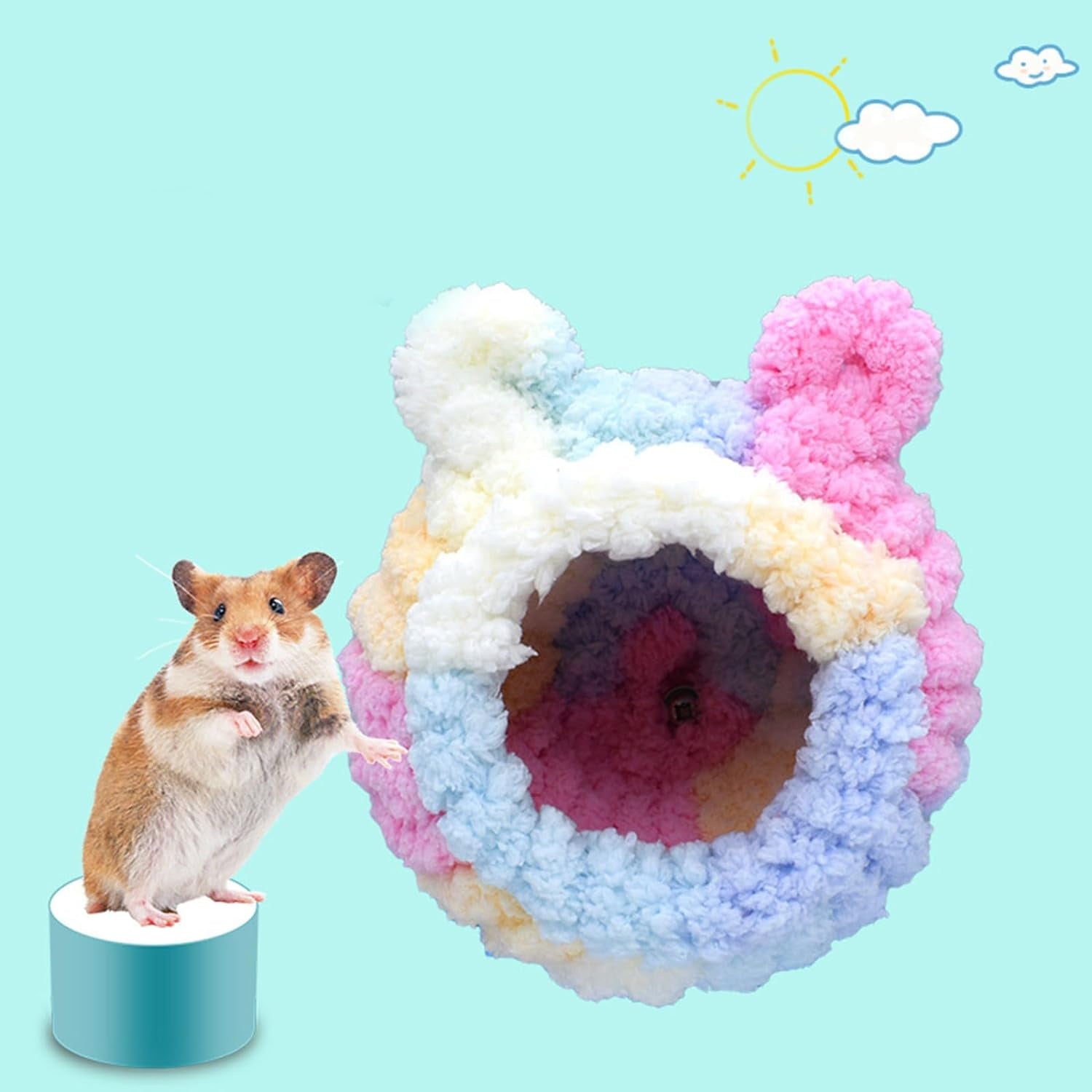 Hamster Cage Rodents Hammock Rabbit Bed House Supplies Guinea Pigs Ferret Plush Nest Sleeping Warm Bed Small Pet Items Hamster House Accessories Cute Hamster House Cage Plush Hamster House Toy Hideout