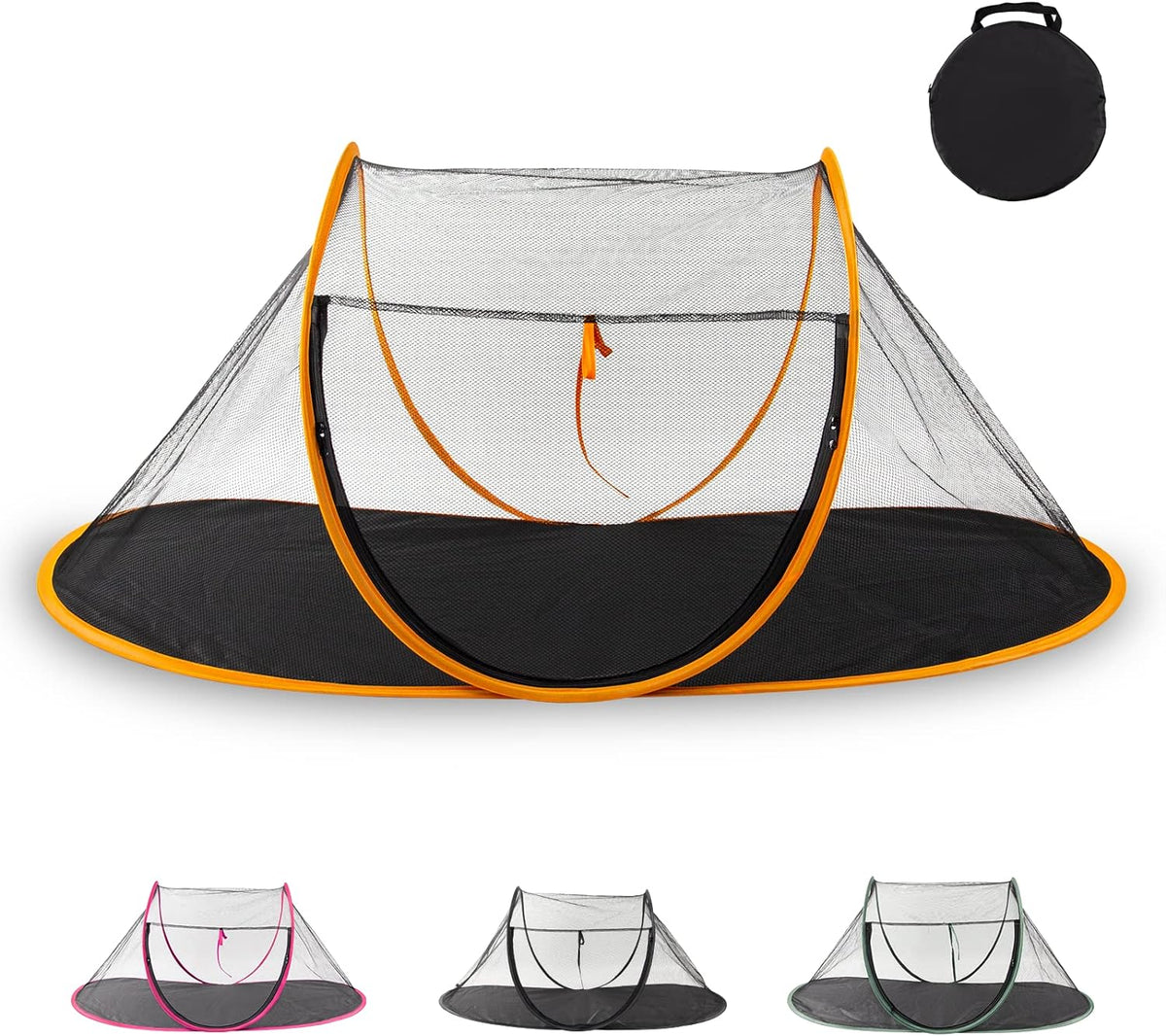 Outdoor Cat Enclosures, Portable Cat Tent for Bearded Dragon, Dogs and Small Animals, Cat Outdoor Tent with Foldable Bag(Orange)