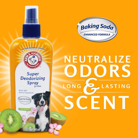 for Pets Super Deodorizing Spray for Dogs | Best Odor Eliminating Spray for All Dogs & Puppies | Fresh Kiwi Blossom Scent That Smells Great, 8 Ounces