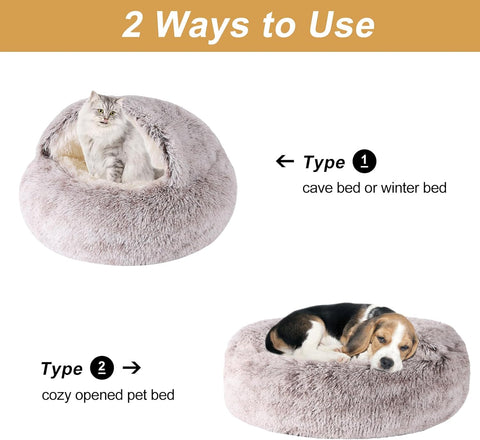 Dog Beds for Small Dogs, Cat Bed Cave, Removable Washable Cute Cat Bed, Cozy Nook Pet Bed for Dogs or Cats, Anti-Slip Puppy Bed for Small Medium Pets