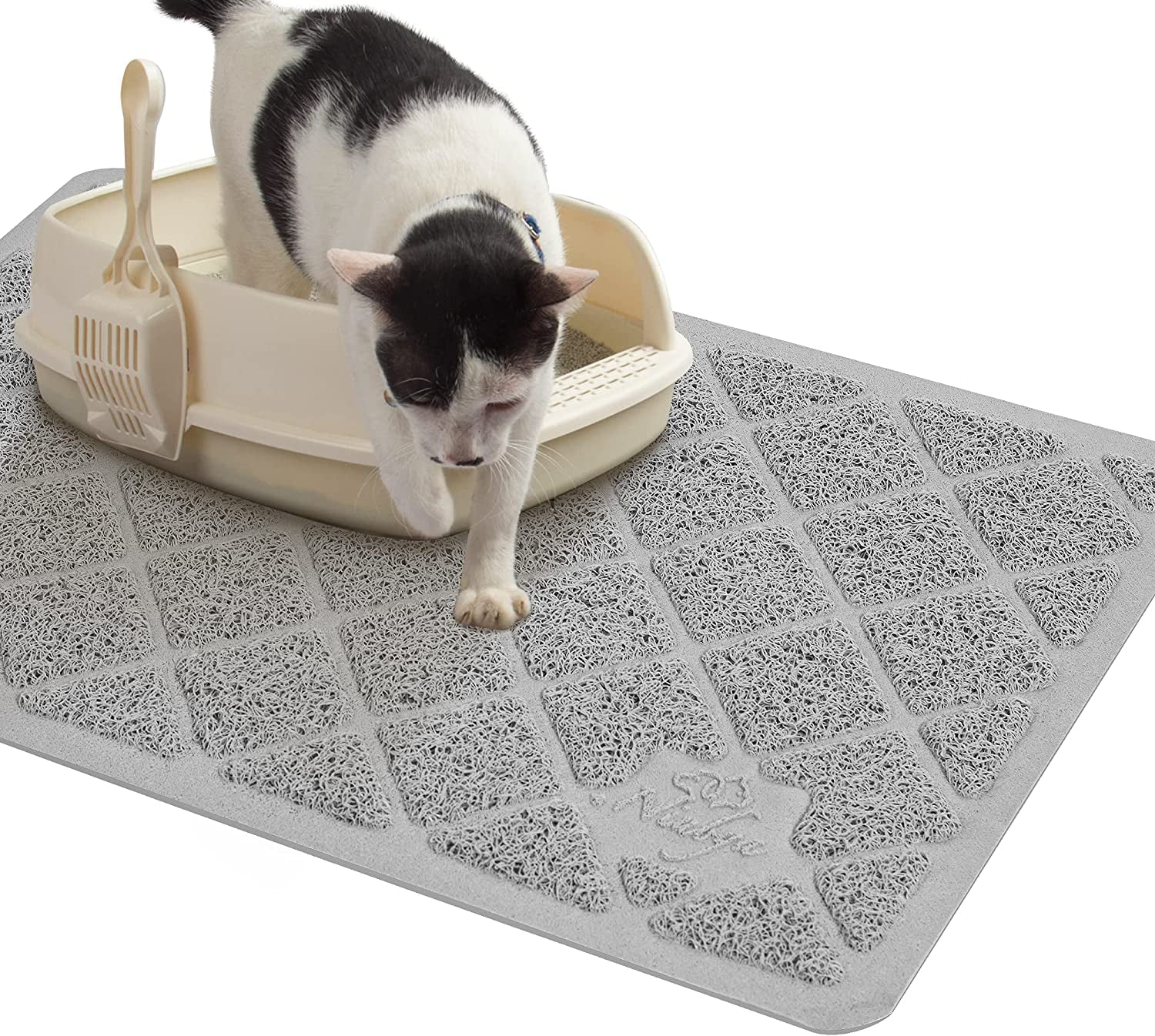 Premium Cat Litter Mat, 47" Long X 35" Wide, Extra Large Size, Waterproof and Non-Slip Design, Gentle on Paws, Easy to Clean