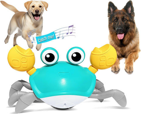 Crawling Crab Dog Toys,Escaping Crab Dog Toy with Obstacle Avoidance Sensor,Interactive Dog Toys with Music Sounds & Lights for Dogs Cats Pets,Christmas Toy Gift for Puppy/Small/Medium Dogs