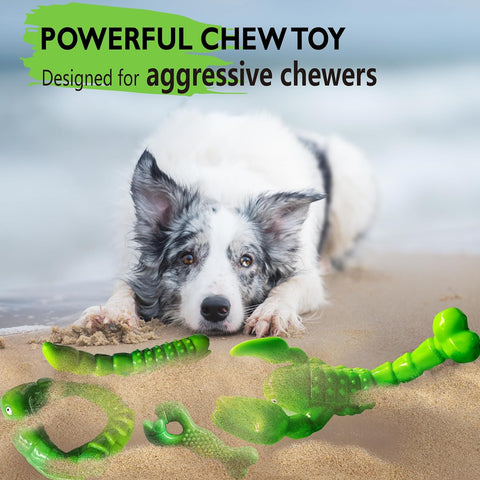 Chew Toy/Aggressive Chewers/Dog Chew Toys for Aggressive Chewers/Tough Dog Toy/Indestructible Dog Chew Toys/Durable Dog Bone for Medium/Large Dogs/Powerful Chewers/Bullymake Toys (Green)