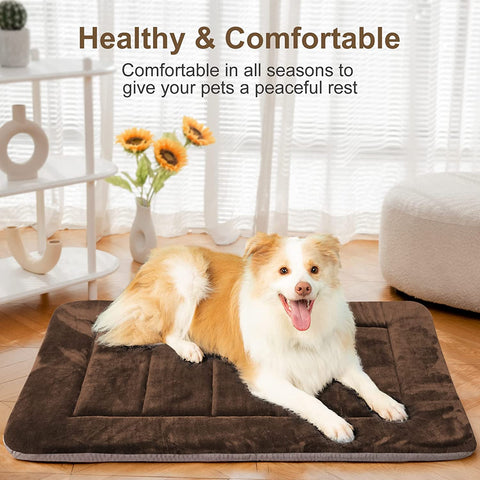 Dog Beds for Large Dogs Crate Bed Pad Mat 42 in Soft Kennel Pads Washable Non Slip Dog Mattress Pet Beds Cushion for Pets Sleeping Mats