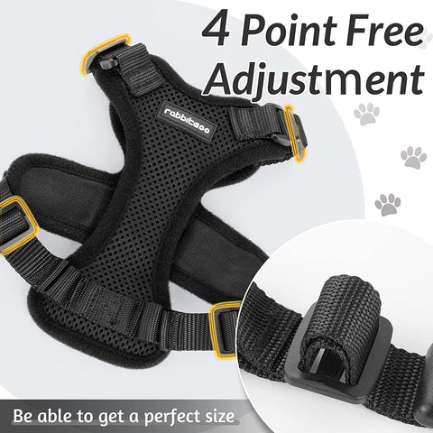 Cat Harness and Leash for Walking, Escape Proof Soft Adjustable Vest Harnesses for Cats, Easy Control Breathable Reflective Strips Jacket, Black, S